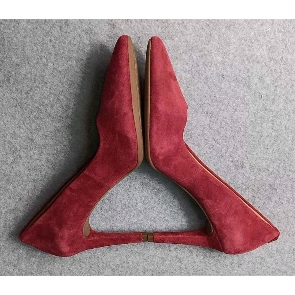 Michael Kors Dorothy Flex Pump Womens 7.5 Berry Red Suede Leather Pointed Toes - Picture 5 of 7